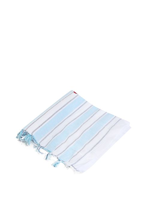 Telo mare Foutas light in cotone a righe Azzurro/Bianco Mc2 Saint Barth | FOUL00200938L